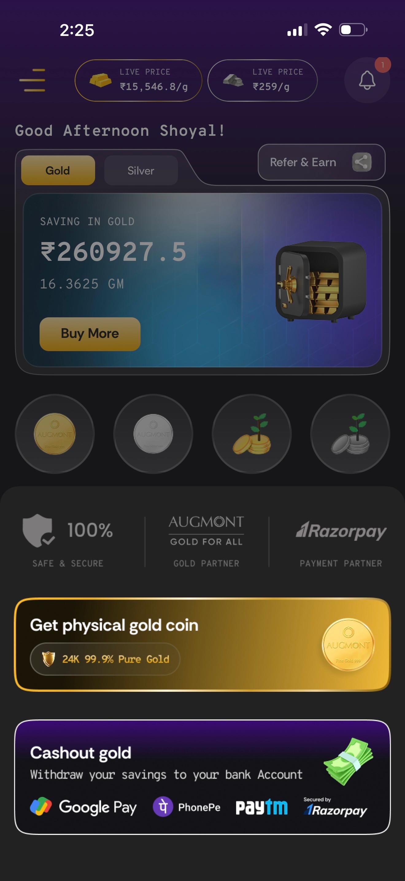 Cashout UI